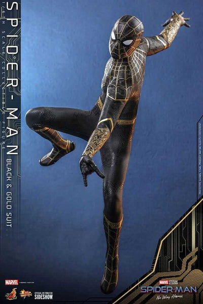 Spider-Man: No Way Home Movie Masterpiece Action Figure 1/6 Spider-Man (Black & Gold Suit) 30cm - Action Figures - Hot Toys - Hobby Figures UK