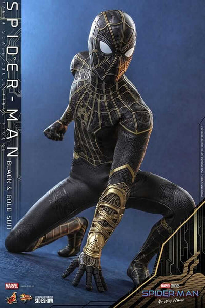 Spider-Man: No Way Home Movie Masterpiece Action Figure 1/6 Spider-Man (Black & Gold Suit) 30cm - Action Figures - Hot Toys - Hobby Figures UK