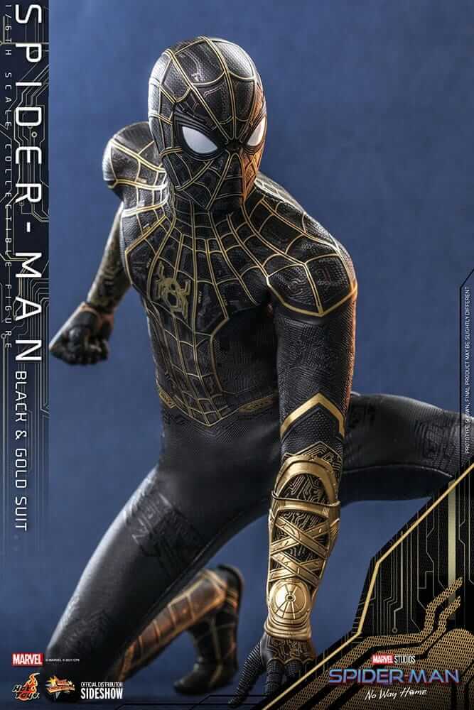 Spider-Man: No Way Home Movie Masterpiece Action Figure 1/6 Spider-Man (Black & Gold Suit) 30cm - Action Figures - Hot Toys - Hobby Figures UK