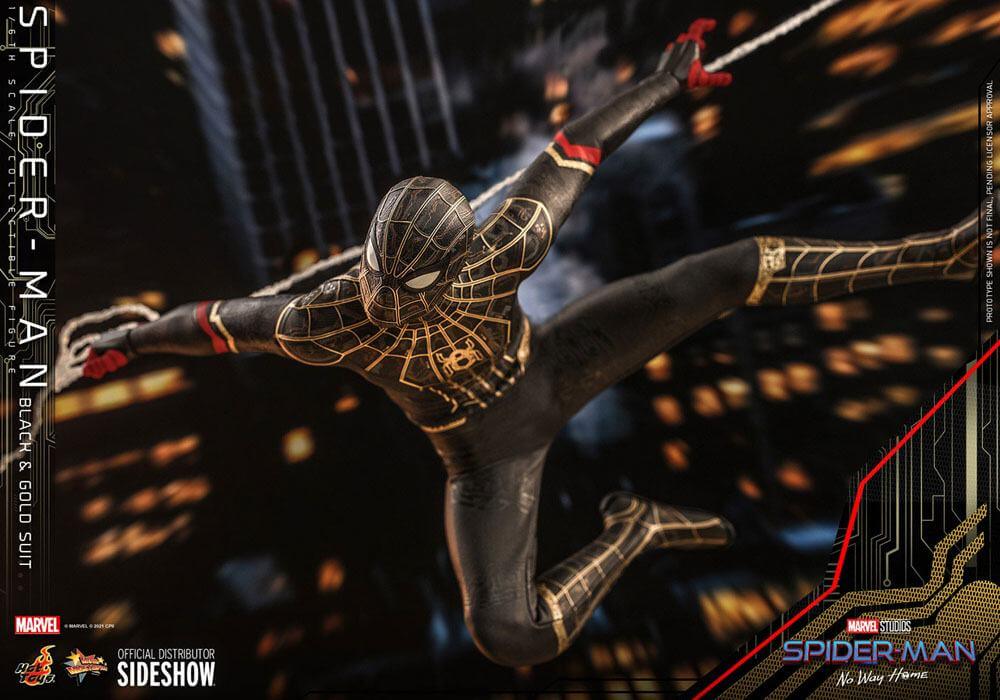 Spider-Man: No Way Home Movie Masterpiece Action Figure 1/6 Spider-Man (Black & Gold Suit) 30cm - Action Figures - Hot Toys - Hobby Figures UK