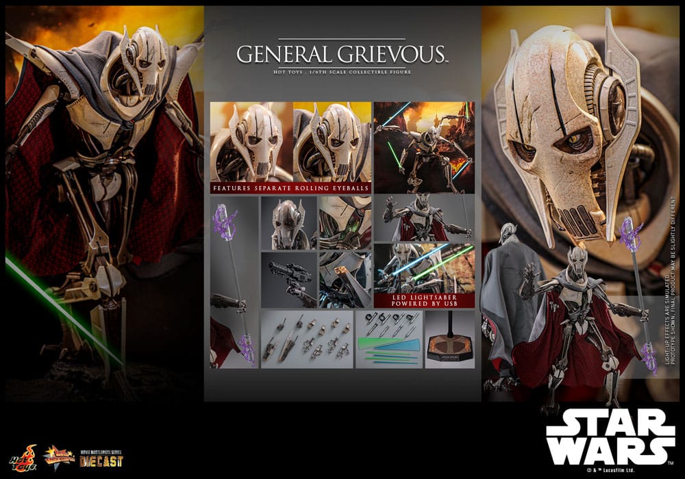 Diecast Hot Toys Star Wars General Grievous Star Wars Movie