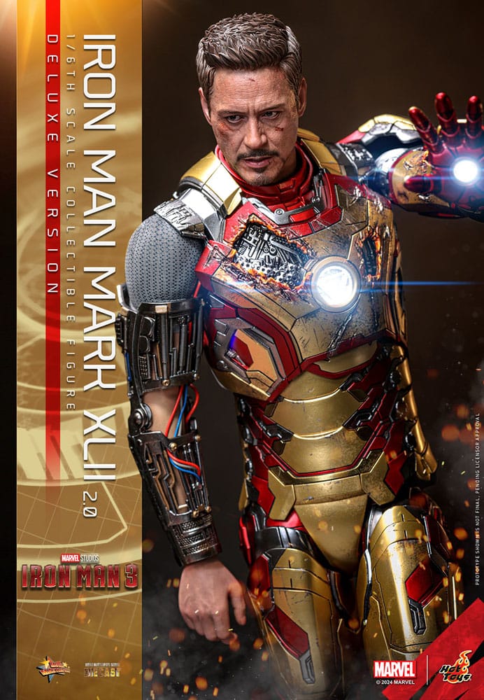 Iron Man 3 Movie Masterpiece Diecast Action Figure 1/6 Iron Man Mark XLII (2.0) Deluxe 32cm - Action Figures - Hot Toys - Hobby Figures UK
