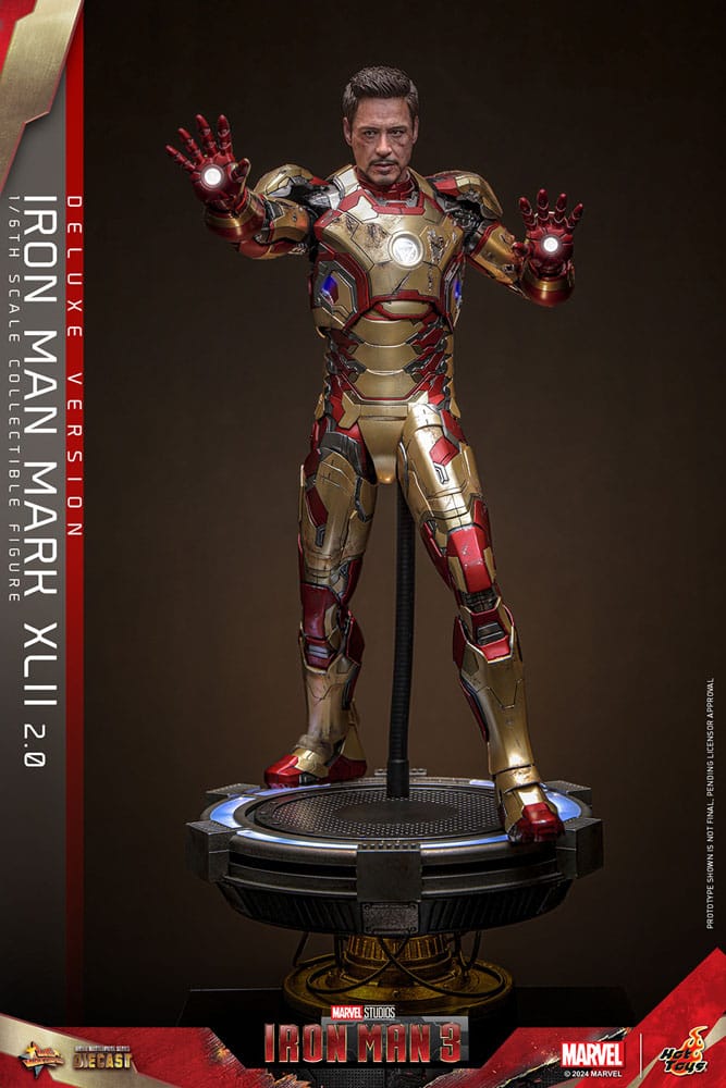 Iron Man 3 Movie Masterpiece Diecast Action Figure 1/6 Iron Man Mark XLII (2.0) Deluxe 32cm - Action Figures - Hot Toys - Hobby Figures UK