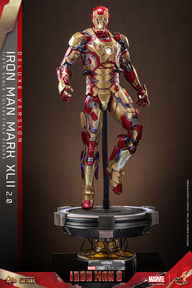 Iron Man 3 Movie Masterpiece Diecast Action Figure 1/6 Iron Man Mark XLII (2.0) Deluxe 32cm - Action Figures - Hot Toys - Hobby Figures UK