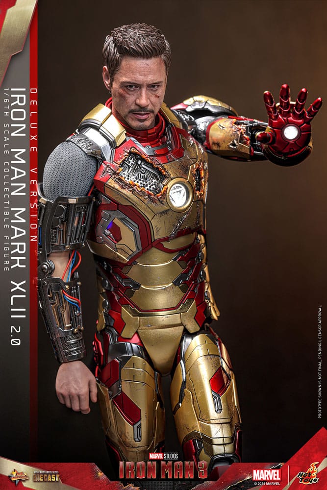 Iron Man 3 Movie Masterpiece Diecast Action Figure 1/6 Iron Man Mark XLII (2.0) Deluxe 32cm - Action Figures - Hot Toys - Hobby Figures UK
