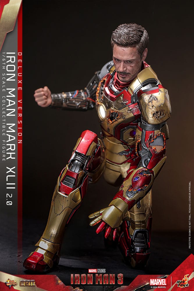 Iron Man 3 Movie Masterpiece Diecast Action Figure 1/6 Iron Man Mark XLII (2.0) Deluxe 32cm - Action Figures - Hot Toys - Hobby Figures UK