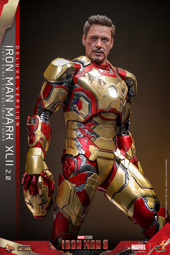 Iron Man 3 Movie Masterpiece Diecast Action Figure 1/6 Iron Man Mark XLII (2.0) Deluxe 32cm - Action Figures - Hot Toys - Hobby Figures UK
