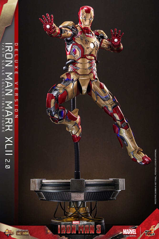 Iron Man 3 Movie Masterpiece Diecast Action Figure 1/6 Iron Man Mark XLII (2.0) Deluxe 32cm - Action Figures - Hot Toys - Hobby Figures UK