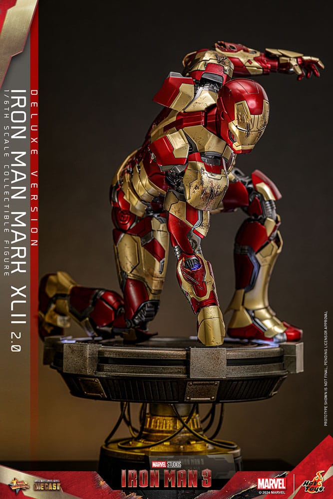 Iron Man 3 Movie Masterpiece Diecast Action Figure 1/6 Iron Man Mark XLII (2.0) Deluxe 32cm - Action Figures - Hot Toys - Hobby Figures UK