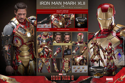 Iron Man 3 Movie Masterpiece Diecast Action Figure 1/6 Iron Man Mark XLII (2.0) Deluxe 32cm - Action Figures - Hot Toys - Hobby Figures UK