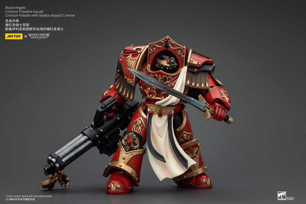 Warhammer The Horus Heresy Action Figure 1/18 Blood Angels Crimson Paladins Squad Crimson Paladin with Iliastus Assault Cannon 14cm - Action Figures - Joy Toy (CN) - Hobby Figures UK