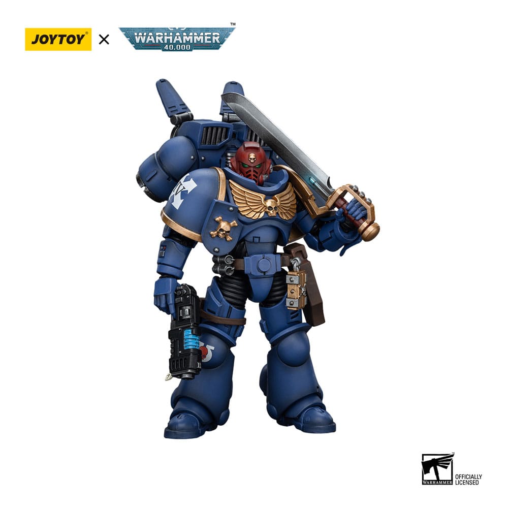 Warhammer 40k Action Figure 1/18 Ultramarines Jump Pack Intercessors Sergeant With Plasma Pistol And Power Sword 12cm - Action Figures - Joy Toy (CN) - Hobby Figures UK