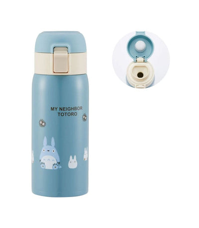 My Neighbor Totoro Water Bottle One Push Mat Blue 350ml - Apparel & Accessories - Semic - Hobby Figures UK