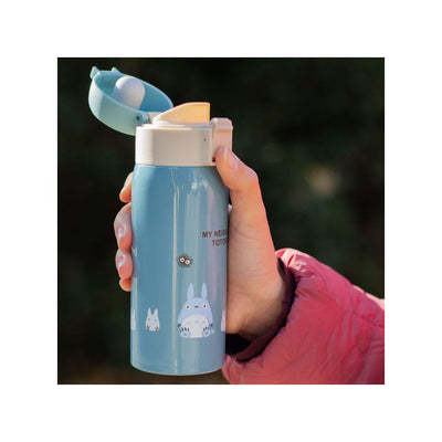 My Neighbor Totoro Water Bottle One Push Mat Blue 350ml - Apparel & Accessories - Semic - Hobby Figures UK