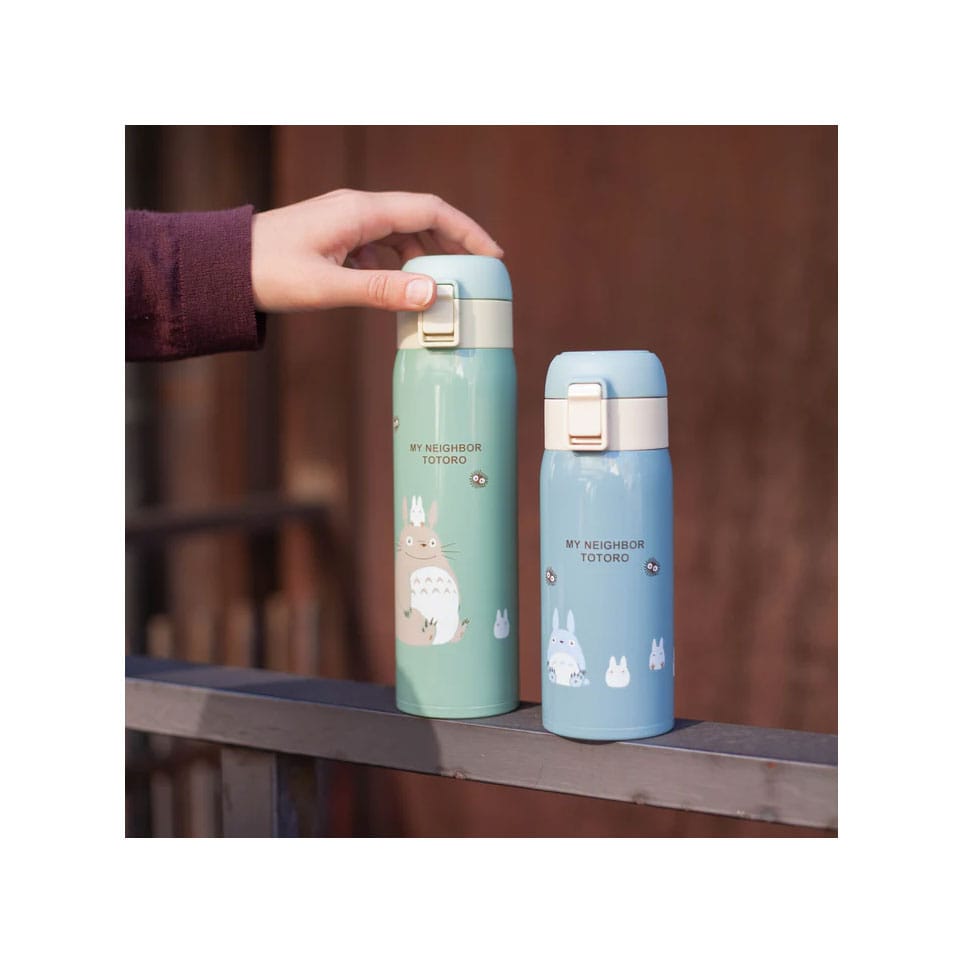 My Neighbor Totoro Water Bottle One Push Mat Blue 350ml - Apparel & Accessories - Semic - Hobby Figures UK