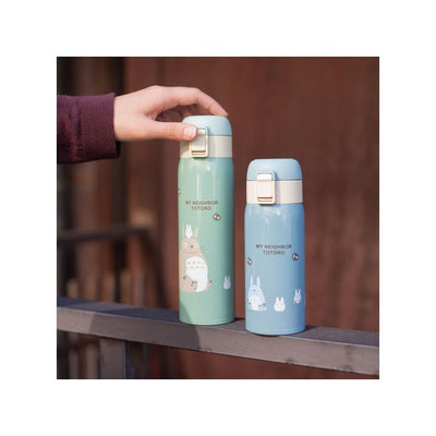 My Neighbor Totoro Water Bottle One Push Mat Blue 350ml - Apparel & Accessories - Semic - Hobby Figures UK