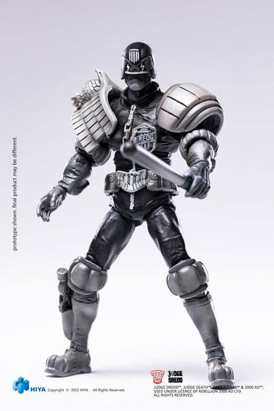 2000 AD Exquisite Mini Action Figure 1/18 Black and White Judge Dredd 10cm - Action Figures - Hiya Toys - Hobby Figures UK