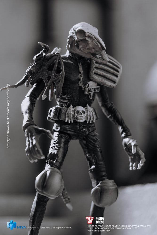 2000 AD Exquisite Mini Action Figure 1/18 Black and White Judge Mortis 10cm - Action Figures - Hiya Toys - Hobby Figures UK