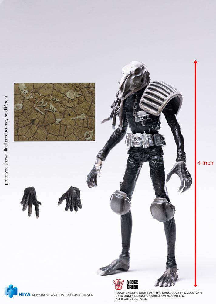 2000 AD Exquisite Mini Action Figure 1/18 Black and White Judge Mortis 10cm - Action Figures - Hiya Toys - Hobby Figures UK