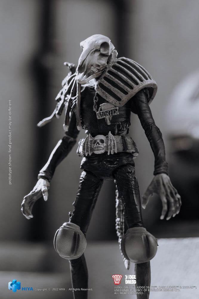 2000 AD Exquisite Mini Action Figure 1/18 Black and White Judge Mortis 10cm - Action Figures - Hiya Toys - Hobby Figures UK