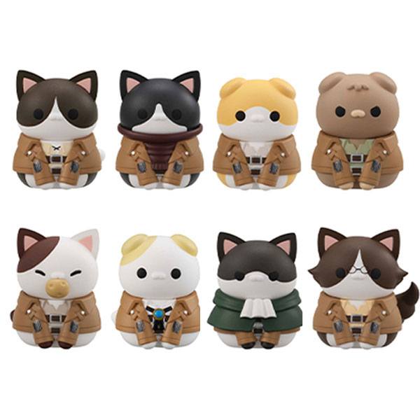 Attack on Titan Mega Cat Project Trading Figure 3cm Gathering Scout Regiment danyan! 8-Set Assortment - Mini Figures - Megahouse - Hobby Figures UK