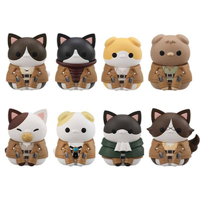 Attack on Titan Mega Cat Project Trading Figure 3cm Gathering Scout Regiment danyan! 8-Set Assortment - Mini Figures - Megahouse - Hobby Figures UK