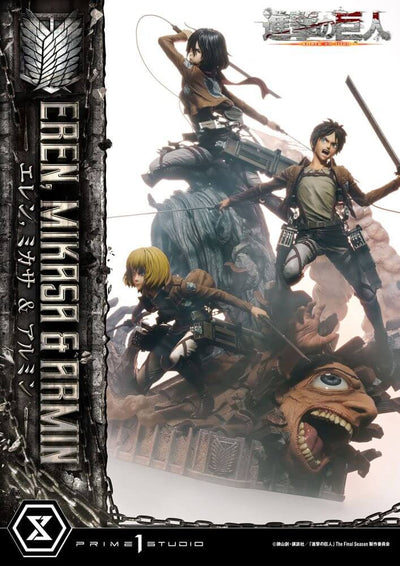 Attack on Titan Ultimate Premium Masterline Statue Eren, Mikasa, & Armin 72cm - Scale Statue - Prime 1 Studio - Hobby Figures UK