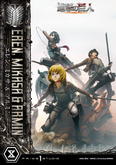 Attack on Titan Ultimate Premium Masterline Statue Eren, Mikasa, & Armin 72cm - Scale Statue - Prime 1 Studio - Hobby Figures UK