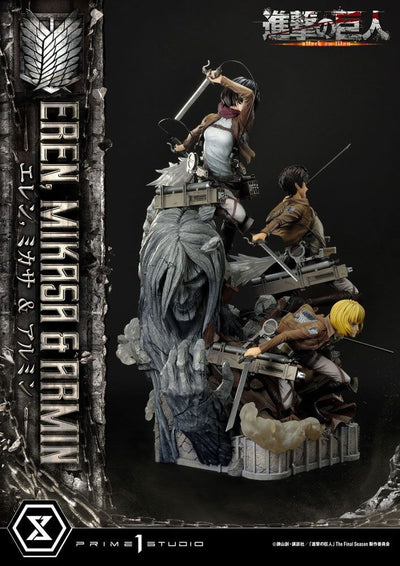 Attack on Titan Ultimate Premium Masterline Statue Eren, Mikasa, & Armin 72cm - Scale Statue - Prime 1 Studio - Hobby Figures UK