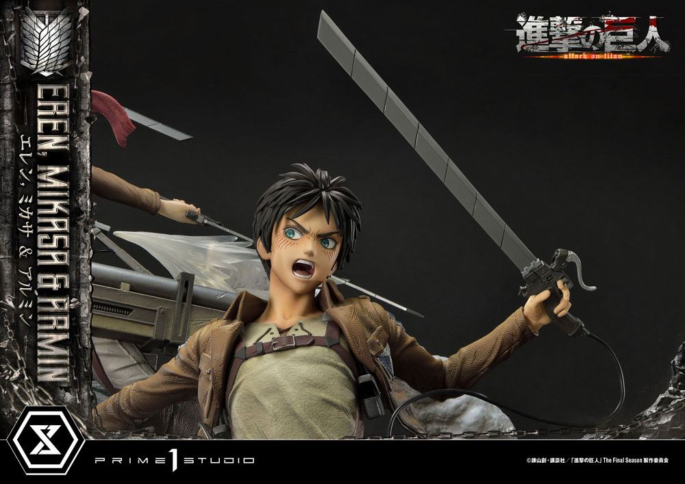 Attack on Titan Ultimate Premium Masterline Statue Eren, Mikasa, & Armin 72cm - Scale Statue - Prime 1 Studio - Hobby Figures UK