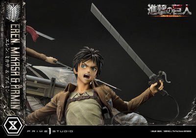 Attack on Titan Ultimate Premium Masterline Statue Eren, Mikasa, & Armin 72cm - Scale Statue - Prime 1 Studio - Hobby Figures UK
