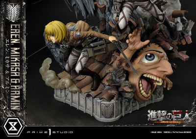 Attack on Titan Ultimate Premium Masterline Statue Eren, Mikasa, & Armin 72cm - Scale Statue - Prime 1 Studio - Hobby Figures UK