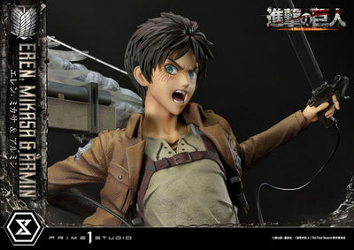 Attack on Titan Ultimate Premium Masterline Statue Eren, Mikasa, & Armin 72cm - Scale Statue - Prime 1 Studio - Hobby Figures UK