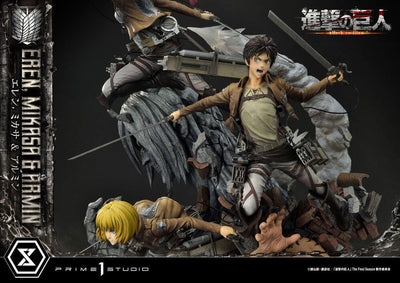 Attack on Titan Ultimate Premium Masterline Statue Eren, Mikasa, & Armin 72cm - Scale Statue - Prime 1 Studio - Hobby Figures UK