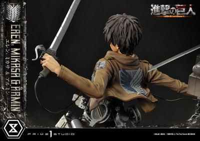 Attack on Titan Ultimate Premium Masterline Statue Eren, Mikasa, & Armin 72cm - Scale Statue - Prime 1 Studio - Hobby Figures UK