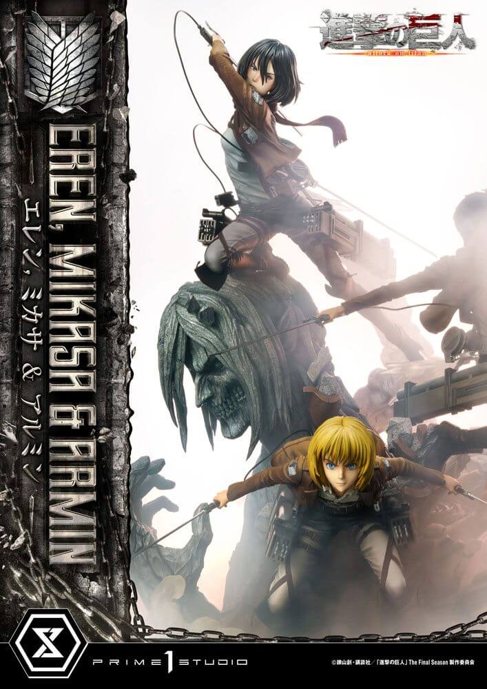 Attack on Titan Ultimate Premium Masterline Statue Eren, Mikasa, & Armin 72cm - Scale Statue - Prime 1 Studio - Hobby Figures UK