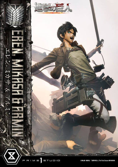 Attack on Titan Ultimate Premium Masterline Statue Eren, Mikasa, & Armin 72cm - Scale Statue - Prime 1 Studio - Hobby Figures UK