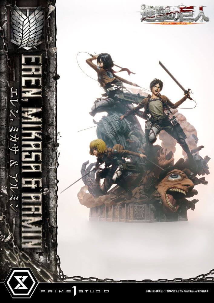 Attack on Titan Ultimate Premium Masterline Statue Eren, Mikasa, & Armin 72cm - Scale Statue - Prime 1 Studio - Hobby Figures UK