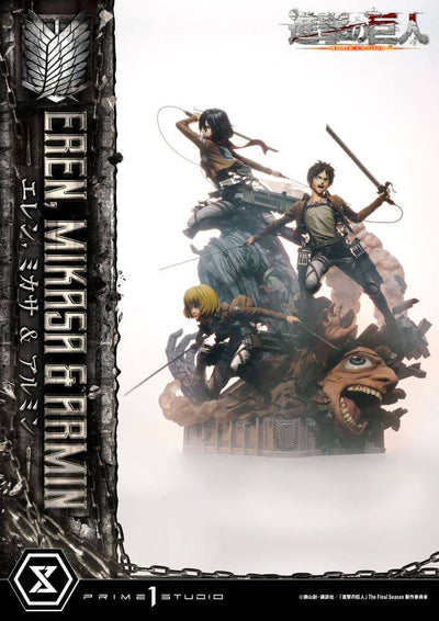 Attack on Titan Ultimate Premium Masterline Statue Eren, Mikasa, & Armin 72cm - Scale Statue - Prime 1 Studio - Hobby Figures UK