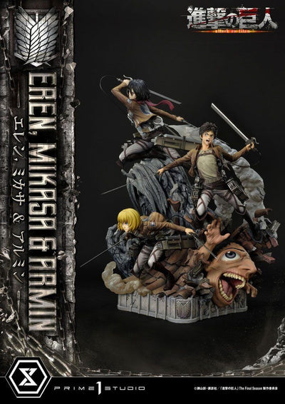 Attack on Titan Ultimate Premium Masterline Statue Eren, Mikasa, & Armin 72cm - Scale Statue - Prime 1 Studio - Hobby Figures UK