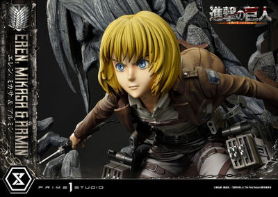 Attack on Titan Ultimate Premium Masterline Statue Eren, Mikasa, & Armin 72cm - Scale Statue - Prime 1 Studio - Hobby Figures UK