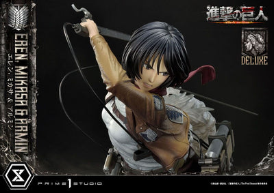 Attack on Titan Ultimate Premium Masterline Statue Eren, Mikasa, & Armin Deluxe Bonus Version 72cm - Scale Statue - Prime 1 Studio - Hobby Figures UK