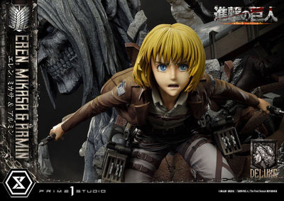 Attack on Titan Ultimate Premium Masterline Statue Eren, Mikasa, & Armin Deluxe Bonus Version 72cm - Scale Statue - Prime 1 Studio - Hobby Figures UK