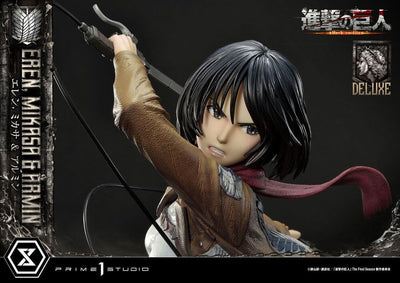 Attack on Titan Ultimate Premium Masterline Statue Eren, Mikasa, & Armin Deluxe Bonus Version 72cm - Scale Statue - Prime 1 Studio - Hobby Figures UK