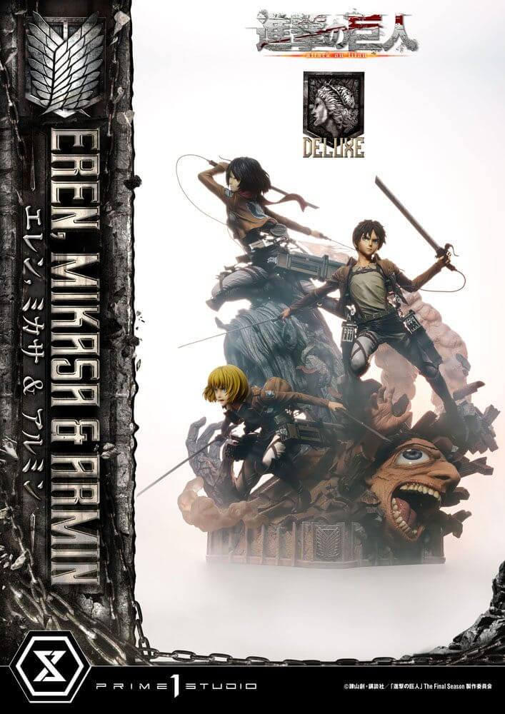 Attack on Titan Ultimate Premium Masterline Statue Eren, Mikasa, & Armin Deluxe Bonus Version 72cm - Scale Statue - Prime 1 Studio - Hobby Figures UK