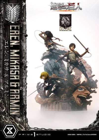 Attack on Titan Ultimate Premium Masterline Statue Eren, Mikasa, & Armin Deluxe Bonus Version 72cm - Scale Statue - Prime 1 Studio - Hobby Figures UK