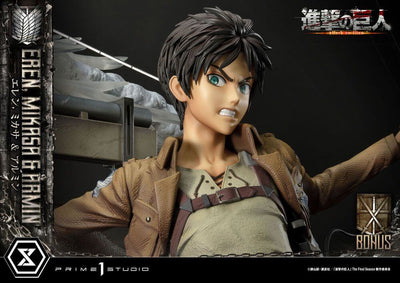 Attack on Titan Ultimate Premium Masterline Statue Eren, Mikasa, & Armin Deluxe Bonus Version 72cm - Scale Statue - Prime 1 Studio - Hobby Figures UK