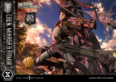 Attack on Titan Ultimate Premium Masterline Statue Eren, Mikasa, & Armin Deluxe Bonus Version 72cm - Scale Statue - Prime 1 Studio - Hobby Figures UK
