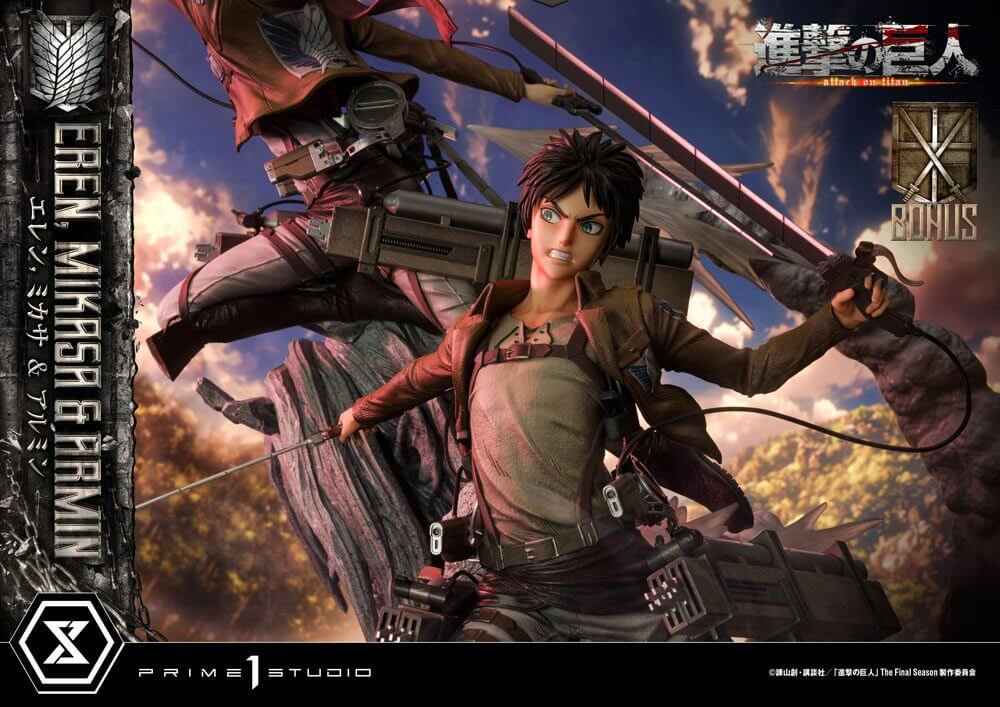 Attack on Titan Ultimate Premium Masterline Statue Eren, Mikasa, & Armin Deluxe Bonus Version 72cm - Scale Statue - Prime 1 Studio - Hobby Figures UK