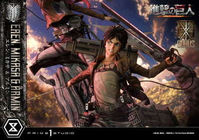 Attack on Titan Ultimate Premium Masterline Statue Eren, Mikasa, & Armin Deluxe Bonus Version 72cm - Scale Statue - Prime 1 Studio - Hobby Figures UK